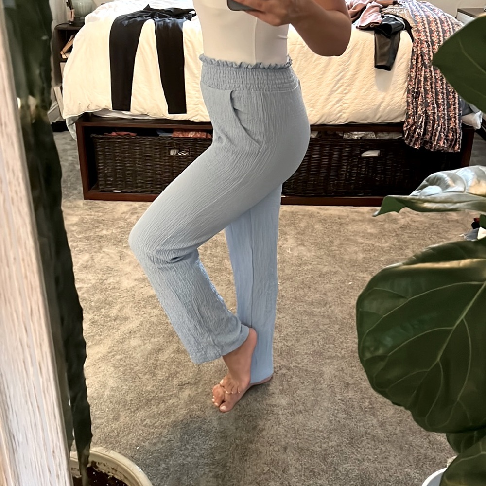 Better/together smocked waist pant S sky blue BNWT
